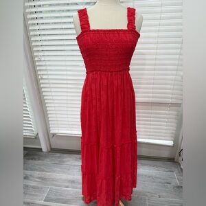 Lilly Pulitzer Vibrant Coral Maxi Hadley Dress